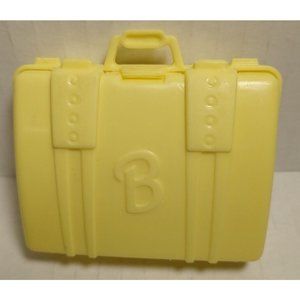 Barbie Doll Dream House Accessory 1990's YELLOW SUITCASE LUGGAGE OPENS (2/1)